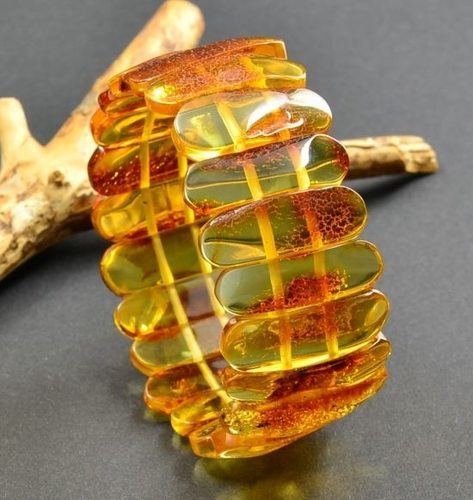 Amber Bracelet Made of Precious Honey Baltic Amber
