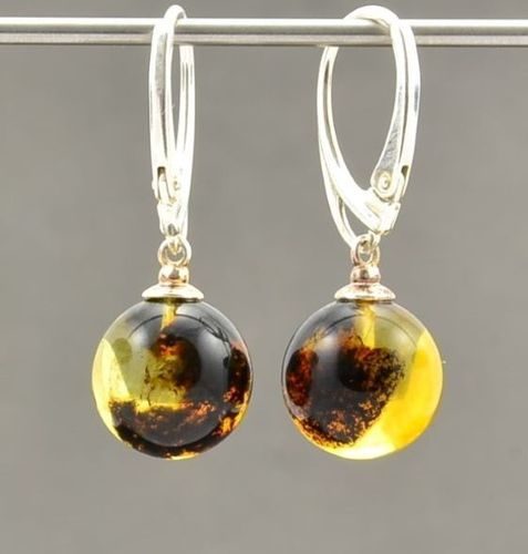 Amber Earrings Made of Precious Baltic Amber