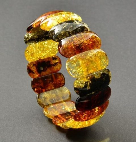 Amber Bracelet Made of Colorful Baltic Amber