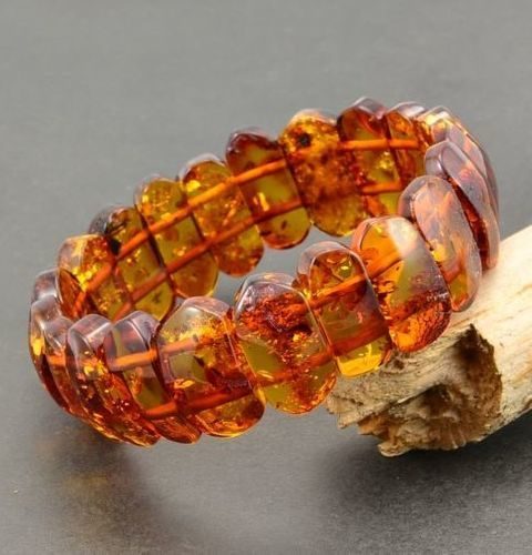 Amber Bracelet Made of Precious Cognac Baltic Amber