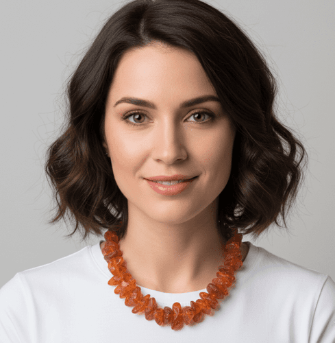  Large Amber Healing Necklace Made of Natural Shape Raw Amber Rocks