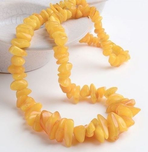 Butterscotch Amber Healing Necklace Made of Nugget Shaped Amber