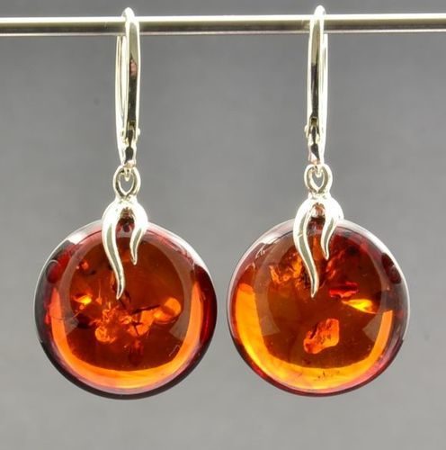 Amber Earrings Handmade of Precious Healing Baltic Amber
