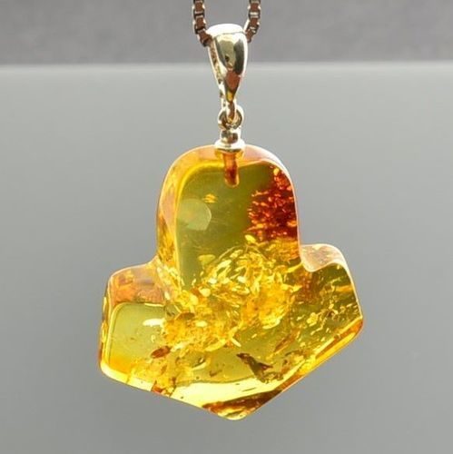 Thor's Hammer Pendant Made of Golden Color Baltic Amber