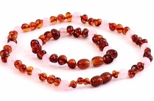 Children's Amber Bracelet With Matching Amber Necklace For Mom