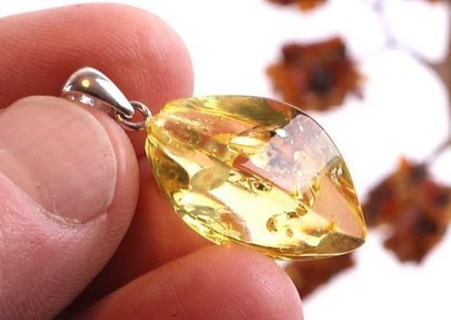 Amber Pendant Made of Amazing Healing Baltic Amber