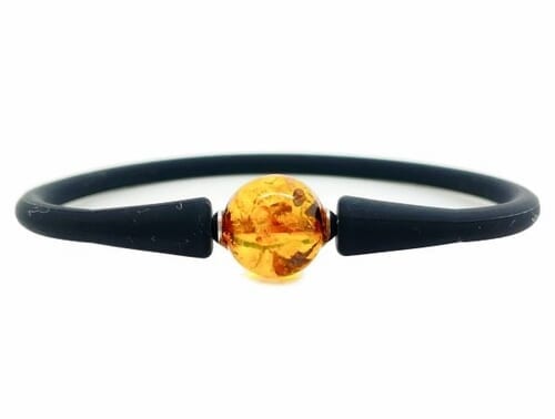 Silicone Rubber Band Amber Bracelet