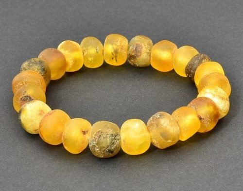 Mens Amber Healing Bracelet Made of Large Raw Baltic Amber