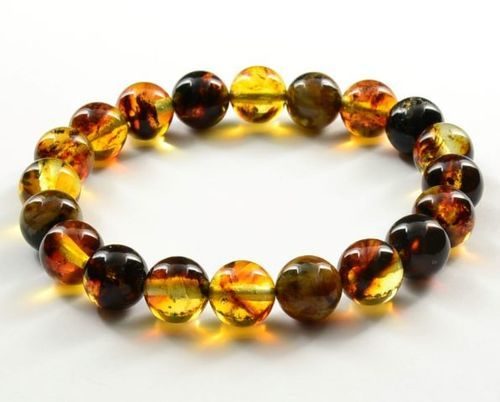 Amber Bracelet Made of Precious Multicolor Baltic Amber 