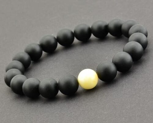 Amber Bracelet Made of Black and Butterscotch Baltic Amber