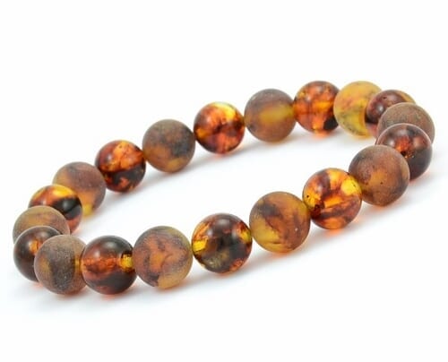 Amber Bracelet Made of Polished and Matte Baltic Amber 