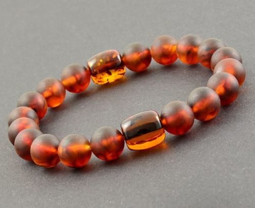 Men's Beaded Bracelet Made of Precious Healing Amber