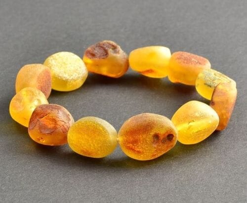 Raw Amber Bracelet Made of Precious Healing Baltic Amber