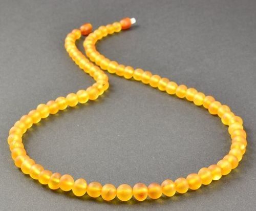 Raw Honey Amber Healing Necklace Made of Baroque Baltic Amber