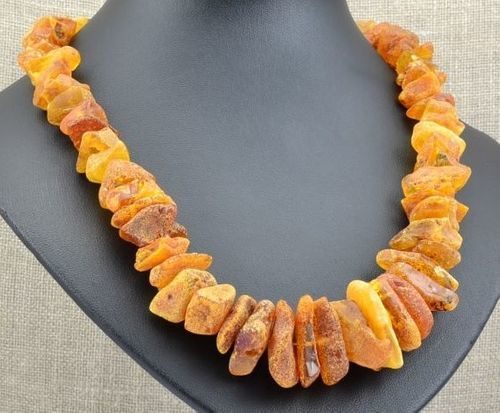 Raw Amber Healing Necklace Made of Precious Baltic Amber