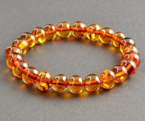 Amber Healing Bracelet Made of Baroque Baltic Amber Beads