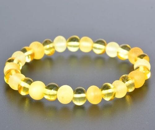 Amber Healing Bracelet Made of Raw and Polished Lemon Amber 