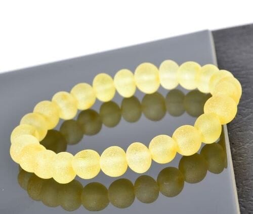 Raw Amber Healing Bracelet Made of Lemon Color Raw Amber 