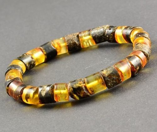 Men's Healing Bracelet Made of Matte Baltic Amber 
