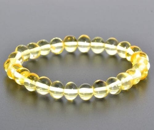 Amber Healing Bracelet Made of Lemon Color Baltic Amber