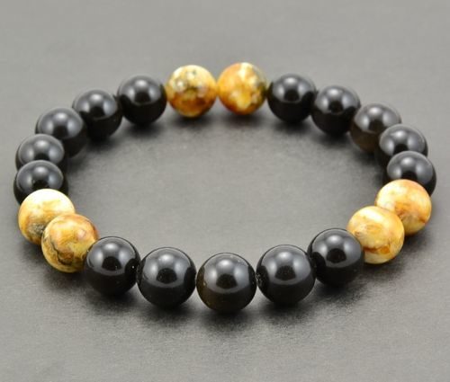 Men's Beaded Bracelet Made of Amazing Healing Baltic Amber 