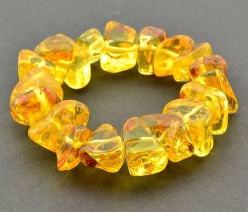 Amber Bracelet Made of Freeform Baltic Amber