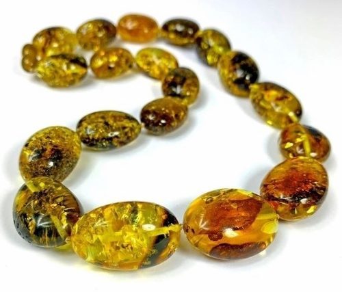 Amber Necklace Made of Precious Multicolor Baltic Amber
