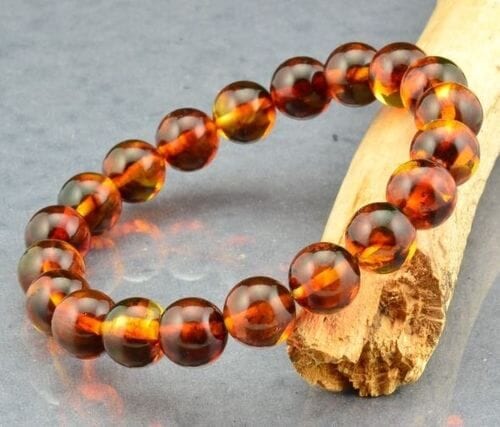 Amber Bracelet Made Cognac Color Amber