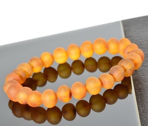 Raw Amber Healing Bracelet Made of Raw Honey Color Amber 