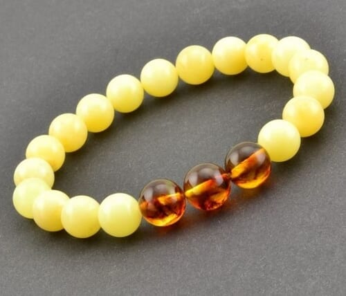 Men's Amber Bracelets Made of Butterscotch and Cognac Amber