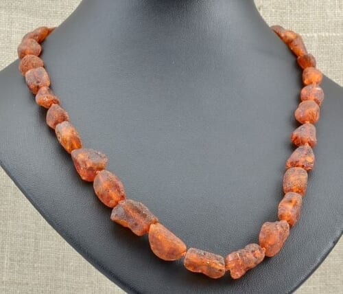 Raw Amber Healing Necklace Made of Precious Baltic Amber