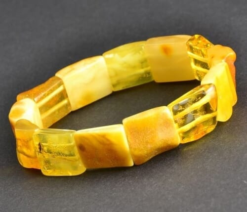 Amber Bracelet Made of Light Multicolor Baltic Amber