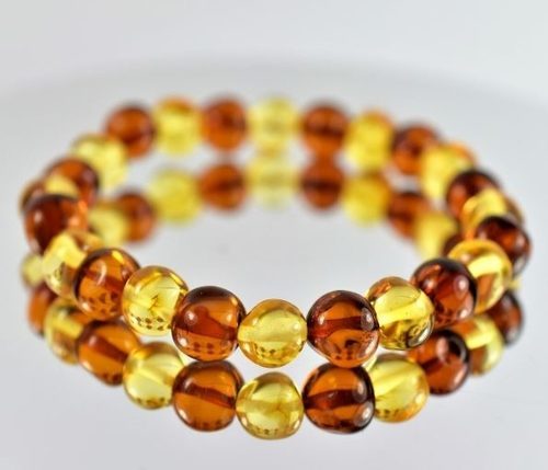 Amber Healing Bracelet Made of Cognac and Lemon Baltic Amber