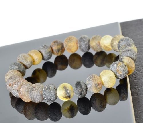 Raw Amber Healing Bracelet Made of Raw Multicolor Amber