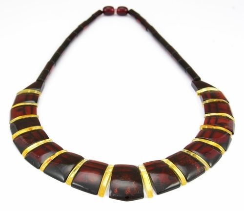 Cleopatra Amber Necklace Made of Cherry and Lemon Amber