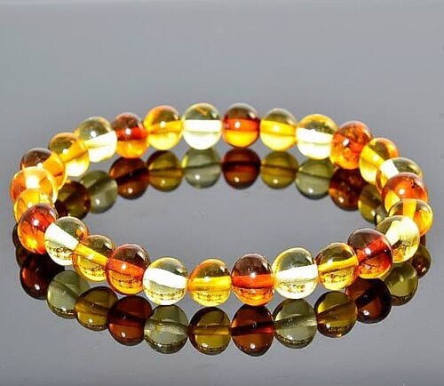 Amber Healing Bracelet Made of Three Color Amber Beads