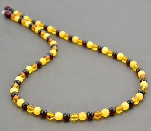 Men's Amber Necklace Made of Multicolor Baltic Amber 