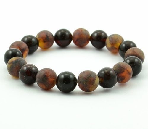 Amber Bracelet Made of Polished and Raw Larger 12 mm Amber Beads