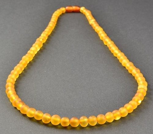 Men's Raw Amber Necklace Made of Honey Baltic Amber. Unisex. 