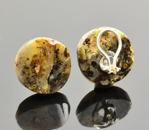 "Earth Stone" Amber Clip On Earrings