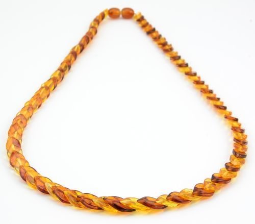 Amber Necklace Made of Overlapping Baltic Amber Pieces