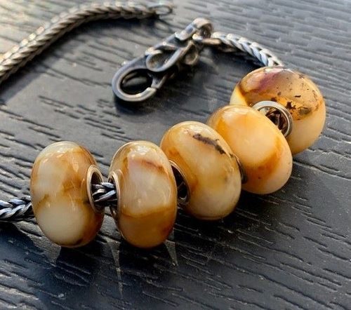 5 Pcs Pandora Style Amber Charm Beads - SOLD OUT