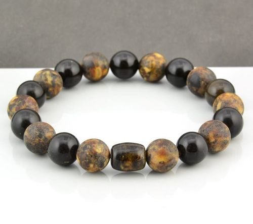Men's Beaded Bracelet Made of Amazing Healing Baltic Amber