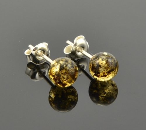 Small Amber Stud Earrings - SOLD OUT