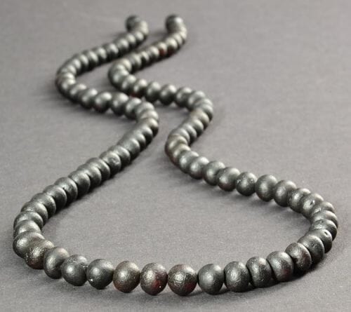 Black Amber Healing Necklace Made of Raw Amber 