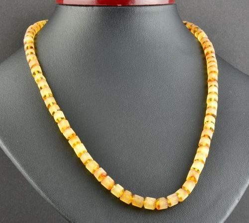 Amber Necklace Made of Matte Baltic Amber