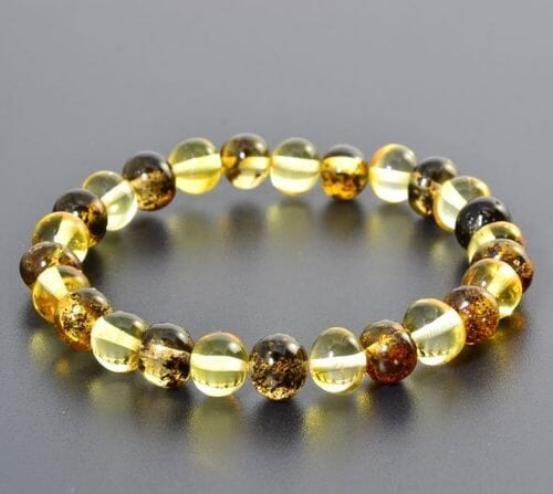 Amber Healing Bracelet Made of Lemon and Greenish Amber