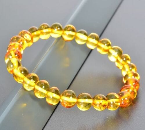 Amber Healing Bracelet Made of Honey Color Amber 