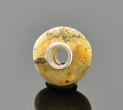 Pandora Style Amber Charm Bead Made of Raw Baltic Amber