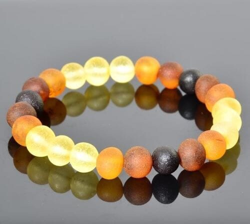 Raw Amber Healing Bracelet Made of Multicolor Amber